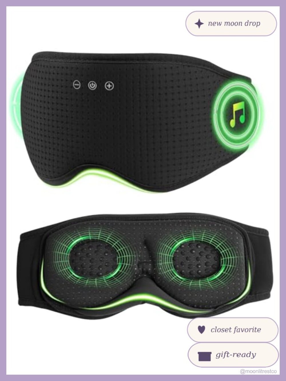 MUSICOZY Bluetooth Sleep Headphones 3D Eye Mask for Side Sleepers
